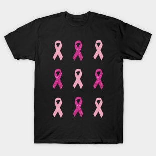 Pink Faux Glitter Awareness Ribbon Pack T-Shirt